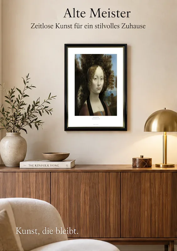 Leonardo da Vinci | Ginevra de' Benji – 1478 | Gallery Edition | Indrammet kunsttryk | Renæssance
