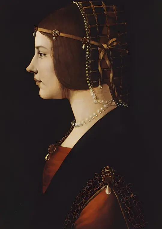 Leonardo da Vinci | Kvindeportræt af Lady Beatrice D'Este - 1495 | Indrammet kunsttryk | Renæssance | formida