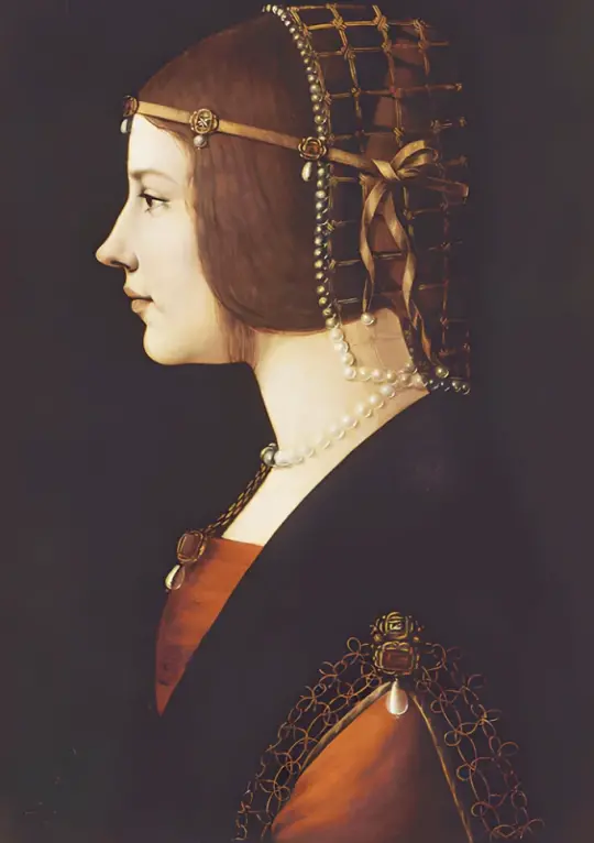 Leonardo da Vinci | Damenbildnis Lady Beatrice D'Este - 1495 | Giclée Kunstdruck gerahmt