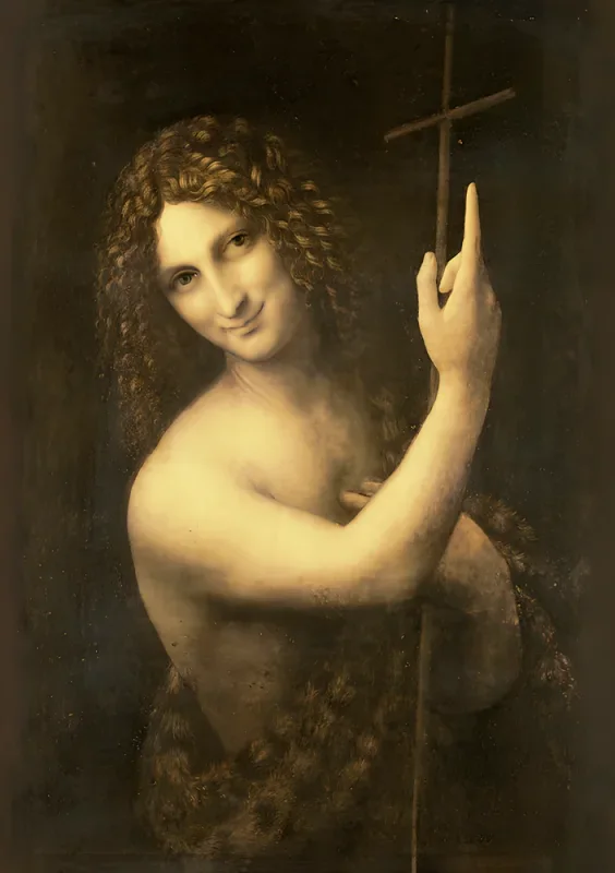 Leonardo da Vinci | Johannes der Täufer - 1516 | Giclée Kunstdruck gerahmt