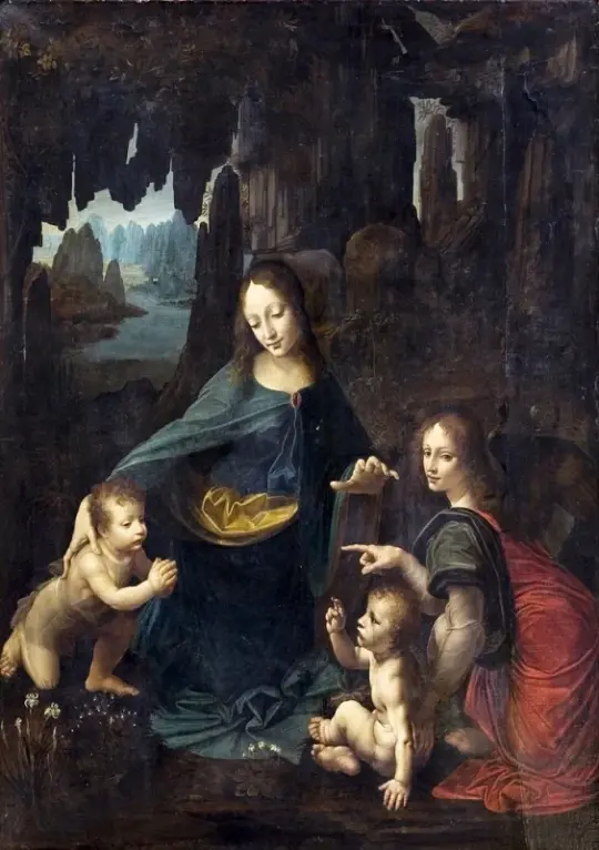 Leonardo da Vinci | Madonna i klipper - 1601 | Indrammet kunsttryk | Renæssance | formida