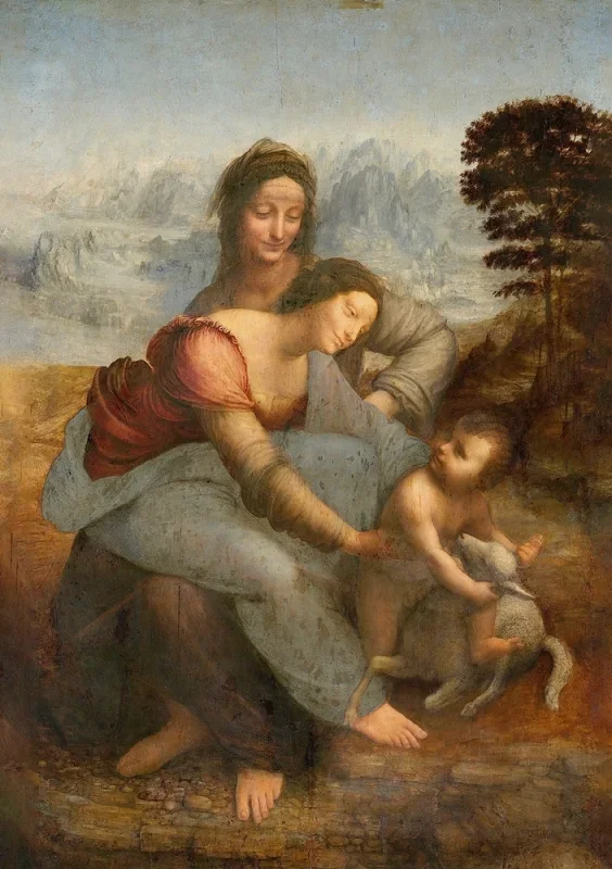 Leonardo da Vinci | Die Jungfrau und das Kind mit der Heiligen Anna – 1510 | Gerahmter Kunstdruck | Renaissance | formida