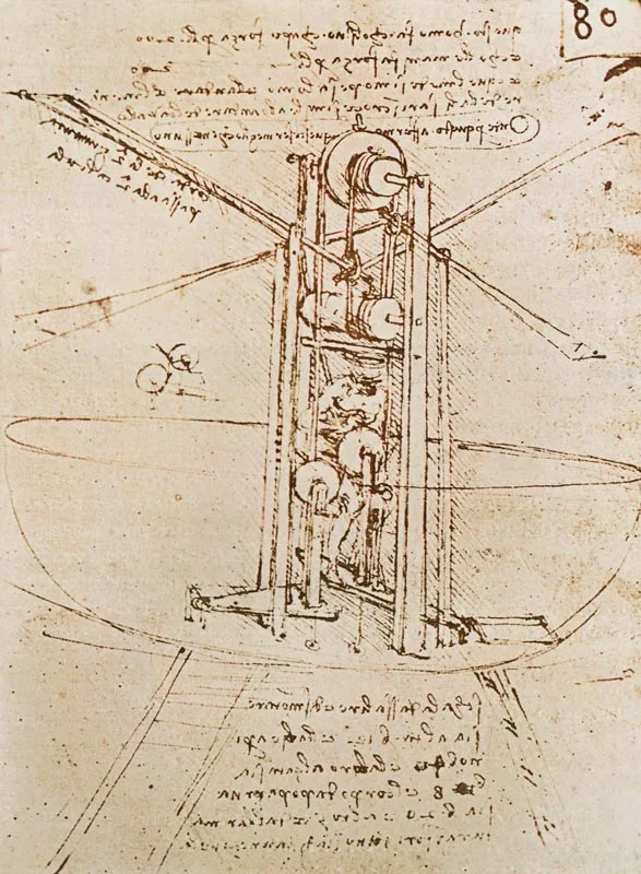 Leonardo da Vinci | Flugmaschine - 1487 | Giclée Kunstdruck gerahmt