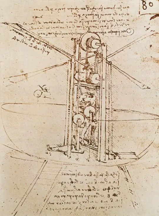 Leonardo da Vinci | Flugmaschine - 1487 | Giclée Kunstdruck gerahmt