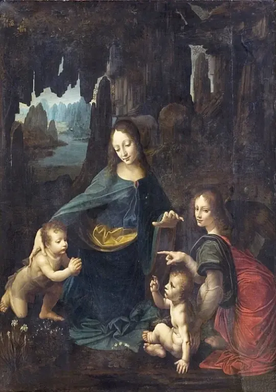 Leonardo da Vinci | Die Felsgrottenmadonna – 1601 | Giclée Kunstdruck gerahmt