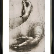 Leonardo da Vinci | Studie af en kvindes hænder - 1475 | Gallery Edition | Indrammet kunsttryk | Renæssance