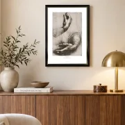Leonardo da Vinci | Studie af en kvindes hænder - 1475 | Gallery Edition | Indrammet kunsttryk | Renæssance