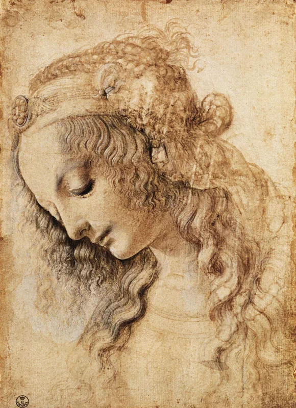 Leonardo da Vinci | Frauenkopf - 1476 | Giclée Kunstdruck gerahmt