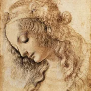 Leonardo da Vinci | Frauenkopf - 1476 | Giclée Kunstdruck gerahmt