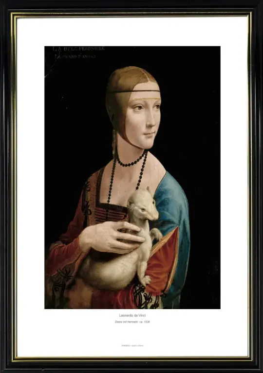 Leonardo da Vinci | Dame mit Hermelin – Porträt von Cecilia Gallerani – 1536 | Gallery Edition | Gerahmter Kunstdruck | Renaissance