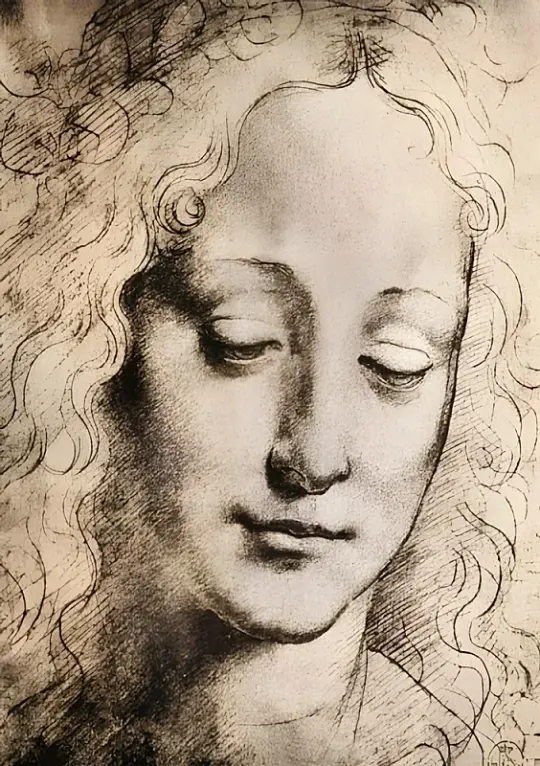 Leonardo da Vinci | Kopf eines jungen Mädchens - 1501 | Giclée Kunstdruck gerahmt