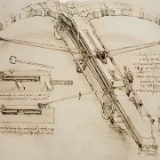Leonardo da Vinci | Kæmpe katapult - 1499 | Indrammet kunsttryk | Renæssance | formida
