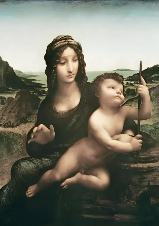 Leonardo da Vinci | Madonna mit der Spindel - 1501 | Giclée Kunstdruck gerahmt