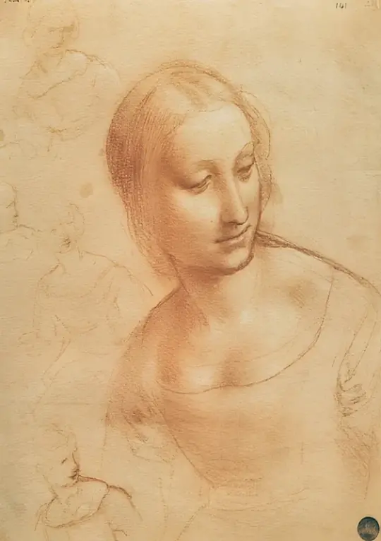 Leonardo da Vinci | Madonna mit der Spindel, Studie - 1501 | Giclée Kunstdruck gerahmt
