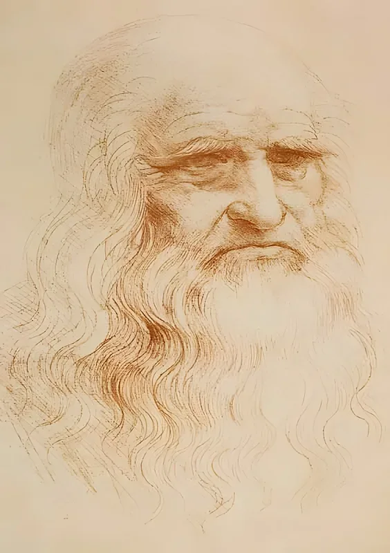 Leonardo da Vinci | Selbstporträt - 1513 | Giclée Kunstdruck gerahmt