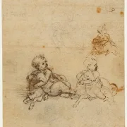 Leonardo da Vinci | Studien zum Christkind mit Lamm – 1505 | Giclée Kunstdruck gerahmt