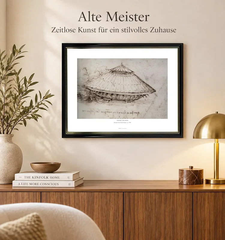 Leonardo da Vinci | Konzept eines Panzerwagens - 1488 | Gallery Edition | Gerahmter Kunstdruck | Renaissance