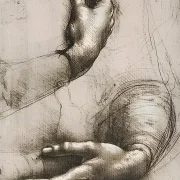 Leonardo da Vinci | Studie der Hände einer Frau - 1475 | Giclée Kunstdruck gerahmt