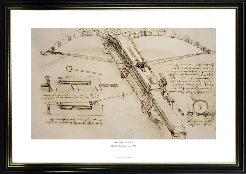 Leonardo da Vinci | Riesige Schleuder - 1499 | Gallery Edition | Gerahmter Kunstdruck | Renaissance