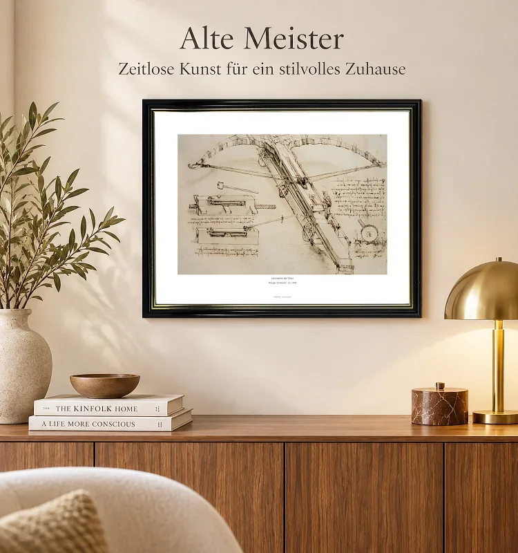 Leonardo da Vinci | Riesige Schleuder - 1499 | Gallery Edition | Gerahmter Kunstdruck | Renaissance
