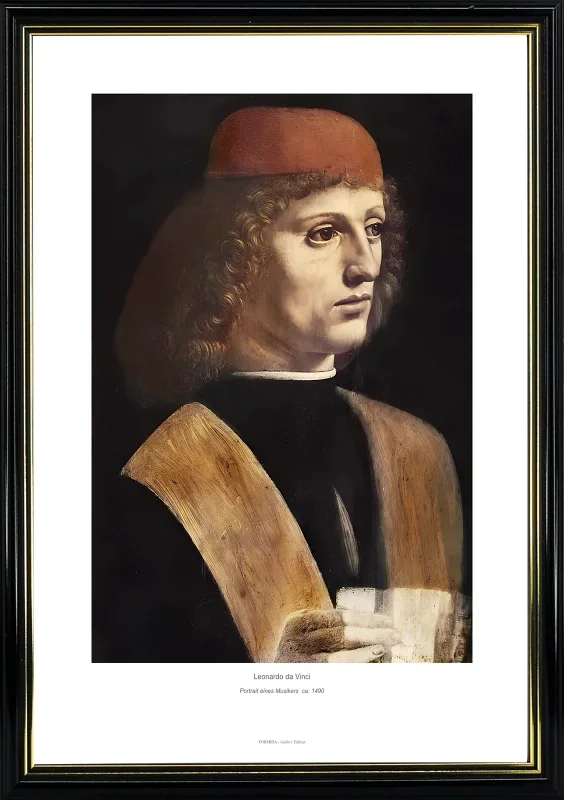 Leonardo da Vinci | Portræt af en musiker - 1490 | Gallery Edition | Indrammet kunsttryk | Renæssance