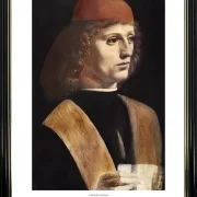 Leonardo da Vinci | Portræt af en musiker - 1490 | Gallery Edition | Indrammet kunsttryk | Renæssance
