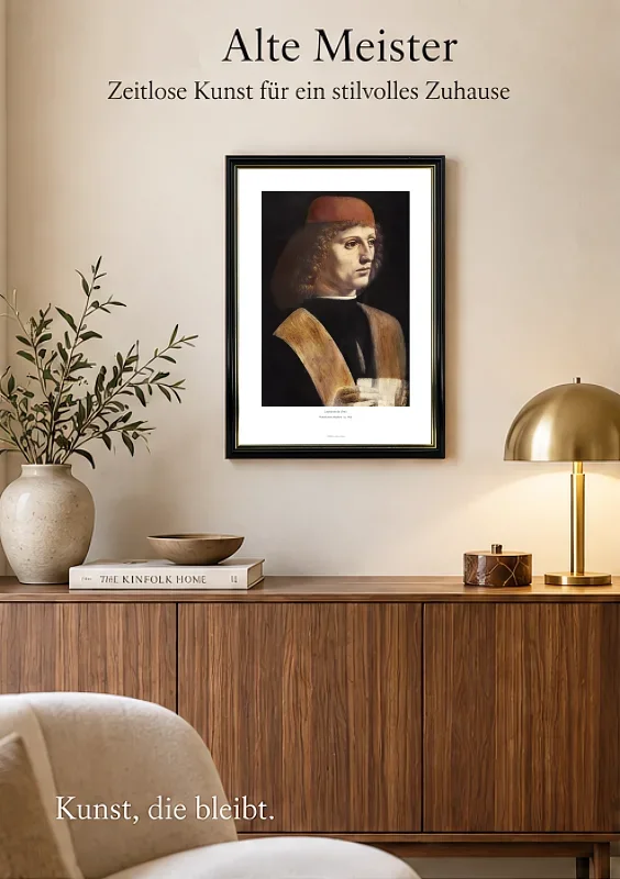 Leonardo da Vinci | Portræt af en musiker - 1490 | Gallery Edition | Indrammet kunsttryk | Renæssance