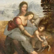 Leonardo da Vinci | Die Jungfrau mit Kind und der heiligen Anna – 1513 | Giclée Kunstdruck gerahmt