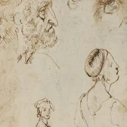 Leonardo da Vinci | Studienblatt - 1475 | Giclée Kunstdruck gerahmt