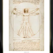 Leonardo da Vinci | Vitruvmann, Proportionszeichnung - 1490 | Gallery Edition | Gerahmter Kunstdruck | Renaissance