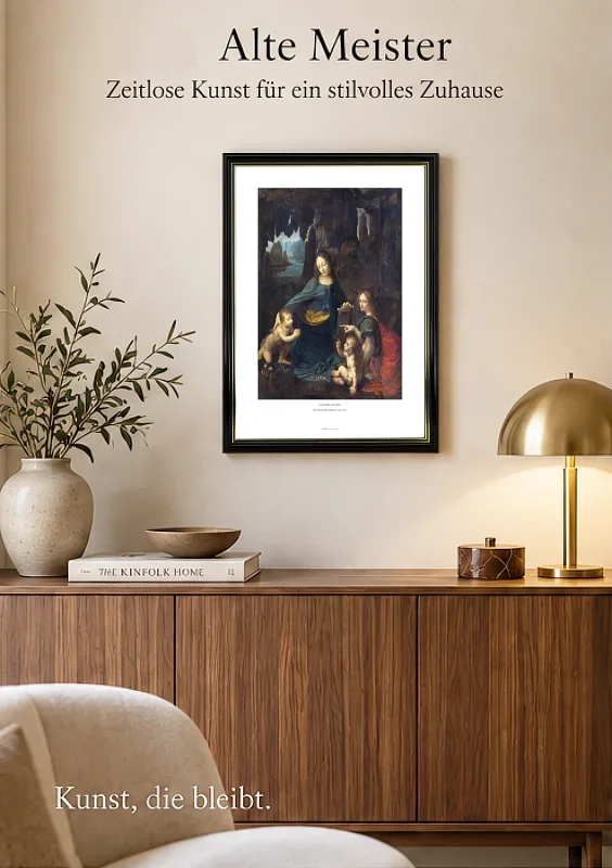 Leonardo da Vinci | Klippernes Jomfru - 1601 | Gallery Edition | Indrammet kunsttryk | Renæssance