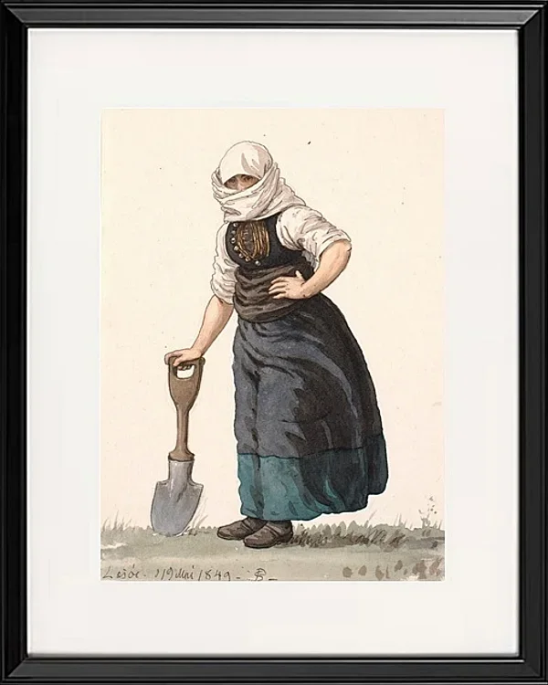 Læssøe-Bauernmädchen in Alltagskleidung – 1849