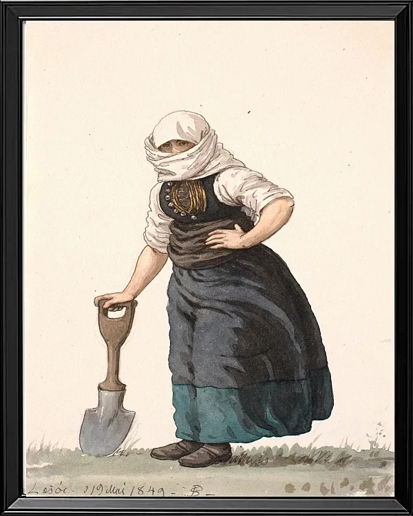 Læssøe-Bauernmädchen in Alltagskleidung – 1849