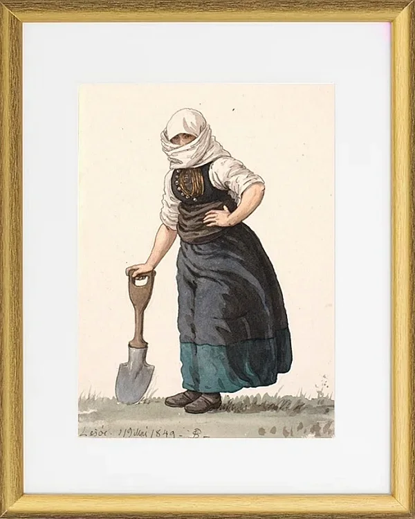 Læssøe-Bauernmädchen in Alltagskleidung – 1849