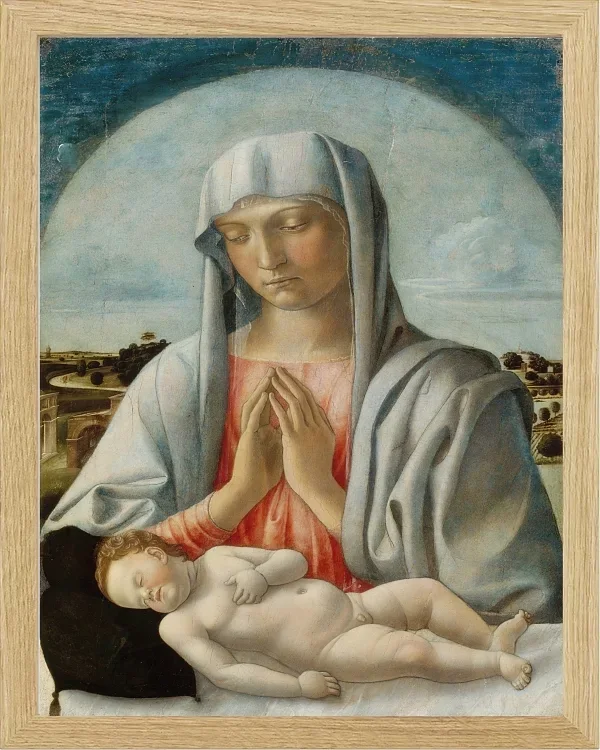 Madonna, die das schlafende Kind anbetet – 1460