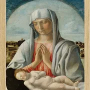 Madonna, die das schlafende Kind anbetet – 1460