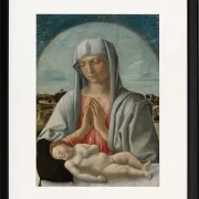 Madonna, die das schlafende Kind anbetet – 1460