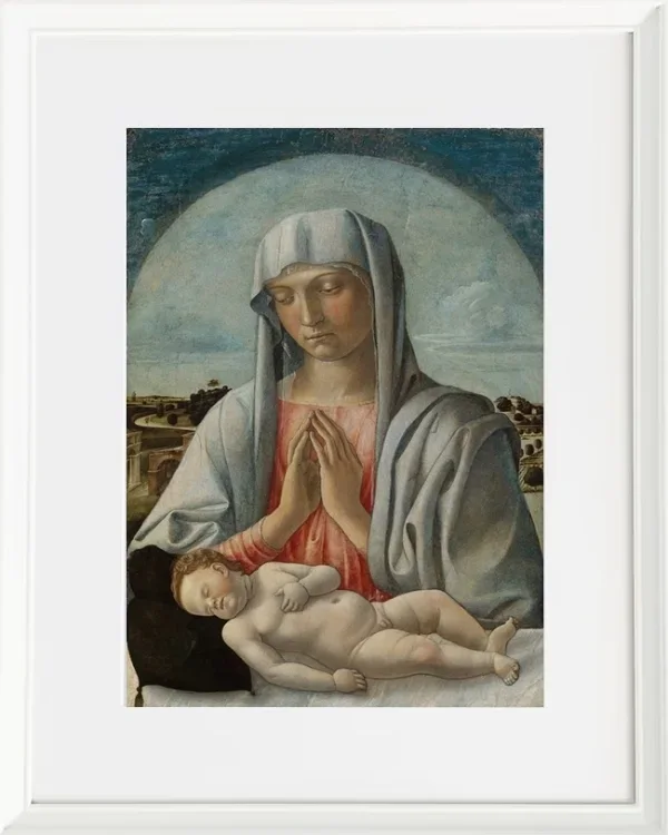 Madonna, die das schlafende Kind anbetet – 1460