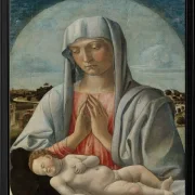 Madonna, die das schlafende Kind anbetet – 1460
