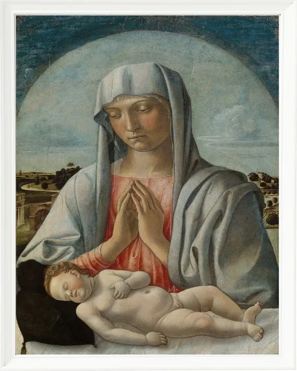 Madonna, die das schlafende Kind anbetet – 1460