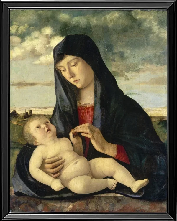 Madonna mit Kind in einer Landschaft – 1480