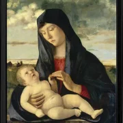 Madonna mit Kind in einer Landschaft – 1480