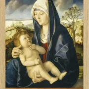 Madonna mit Kind in einer Landschaft – 1490