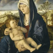 Madonna mit Kind in einer Landschaft – 1490