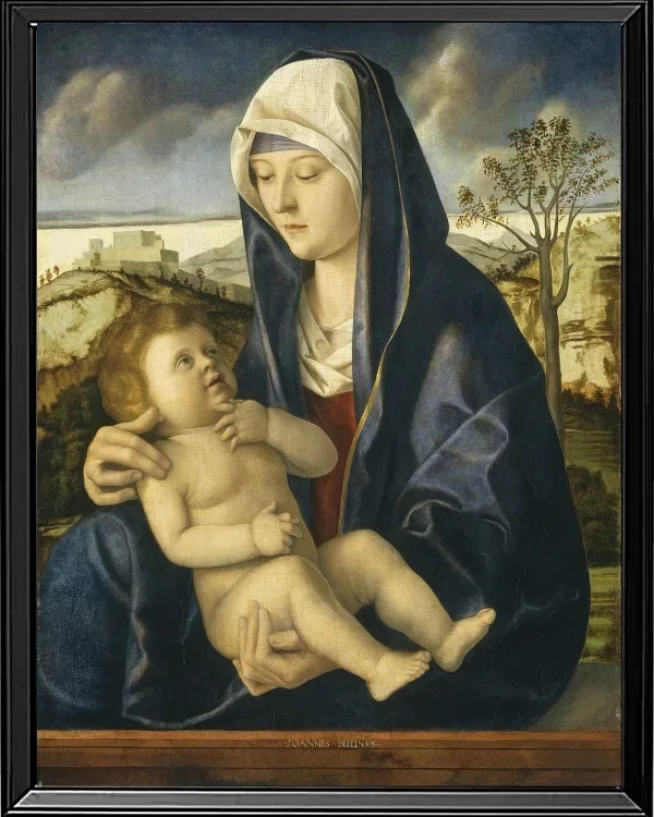 Madonna mit Kind in einer Landschaft – 1490