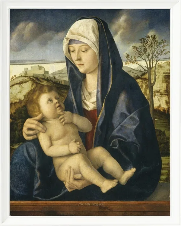 Madonna mit Kind in einer Landschaft – 1490