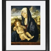 Madonna mit Kind in einer Landschaft – 1490