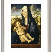 Madonna mit Kind in einer Landschaft – 1490