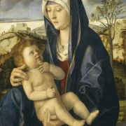 Madonna mit Kind in einer Landschaft – 1490