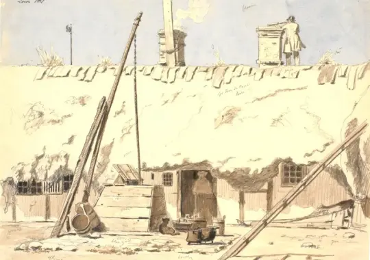 Martinus Rørbye | Vesterbys Observatorium på Læsø - 1847 | Indrammet kunsttryk | Danmarks Guldalder